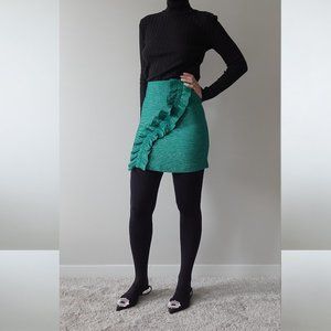 Koton Green High Waist Frill Detail Skirt 2 / 34 / XS